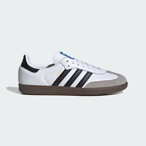 adidas Samba OG blanca y negra de perfil